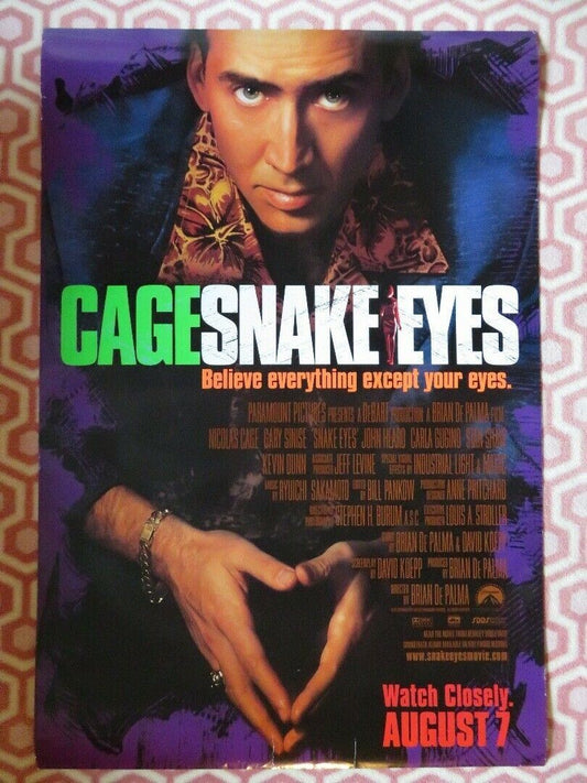 SNAKE EYES US ONE SHEET  ROLLED POSTER NICHOLAS CAGE 1998