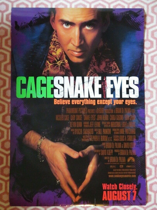SNAKE EYES US ONE SHEET ROLLED POSTER NICHOLAS CAGE 1998 - Rendezvous Cinema