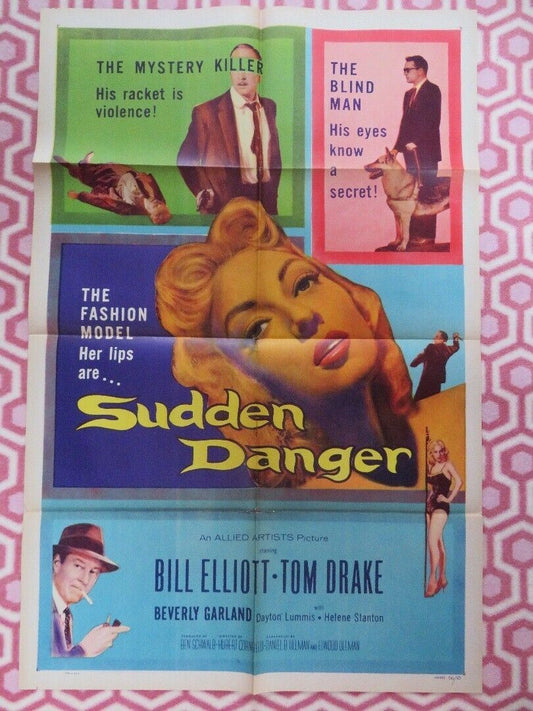 SUDDEN DANGER US ONE SHEET POSTER BILL ELLIOTT TOM DRAKE 1955 - Rendezvous Cinema