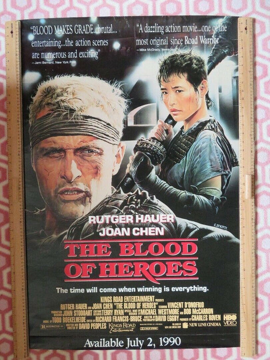 THE BLOOD OF HEROES VHS US ONE SHEET ROLLED POSTER RUTGER HAUER 1990