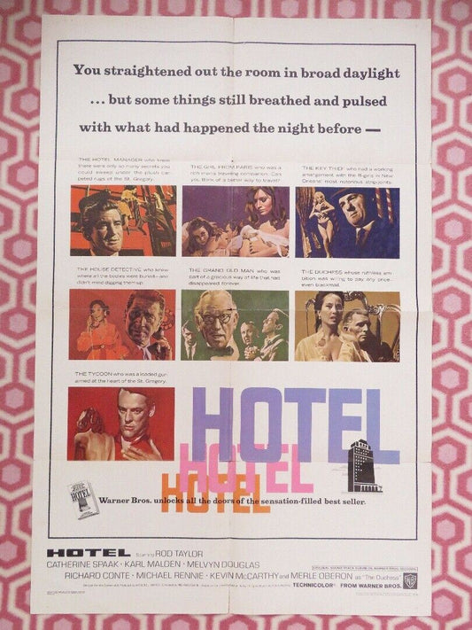 HOTEL US ONE SHEET POSTER ROD TAYLOR 1967