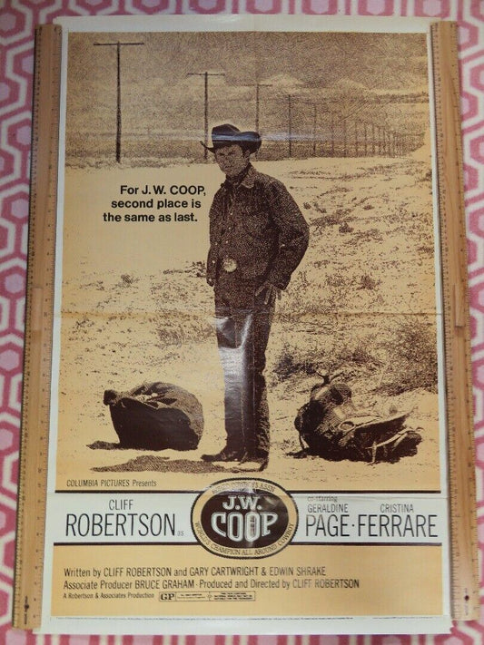 J.W.COOP US ONE SHEET POSTER CLIFF ROBERTSON 1971