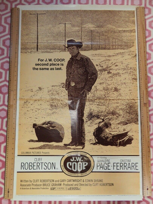 J.W.COOP US ONE SHEET POSTER CLIFF ROBERTSON 1971 - Rendezvous Cinema