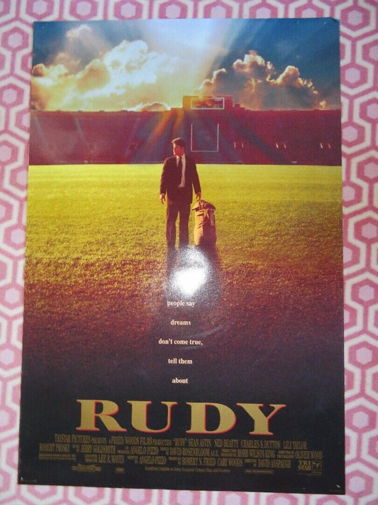 RUDY US ONE SHEET ROLLED POSTER SEAN ASTIN  1993