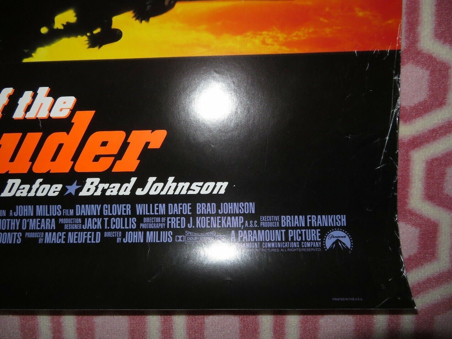 FLIGHT OF THE INTRUDER ONE SHEET ROLLED POSTER DANNY GLOVER WILLEM DAFOE 1991 - Rendezvous Cinema