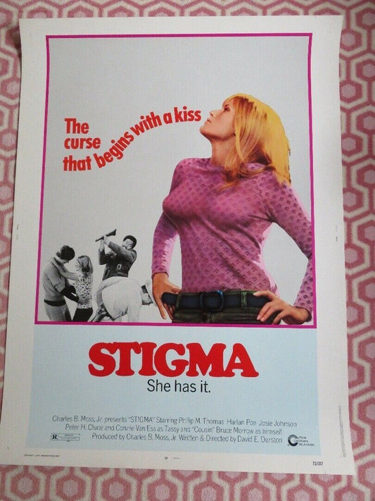 STIGMA 30"x 40" ON CARD ROLLED POSTER RELEASING PHILIP M.THOMAS HARLAN POE 1972 - Rendezvous Cinema