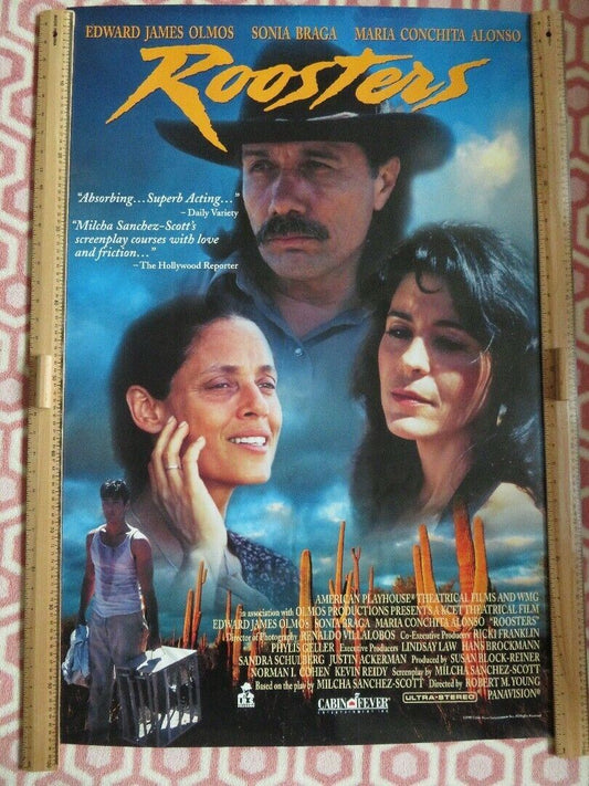 ROOSTERS US ONE SHEET ROLLED POSTER EDWARD JAMES OLMOS 1995