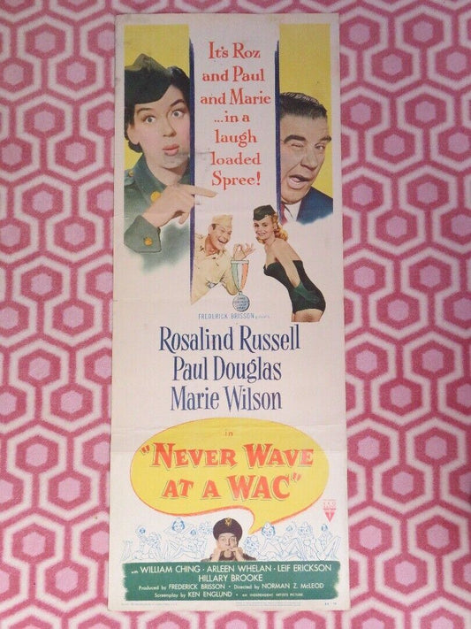 NEVER WAVE AT A WAC US INSERT (14"x 36") POSTER ROSALIND RUSSELL PAUL DOUGLAS - Rendezvous Cinema