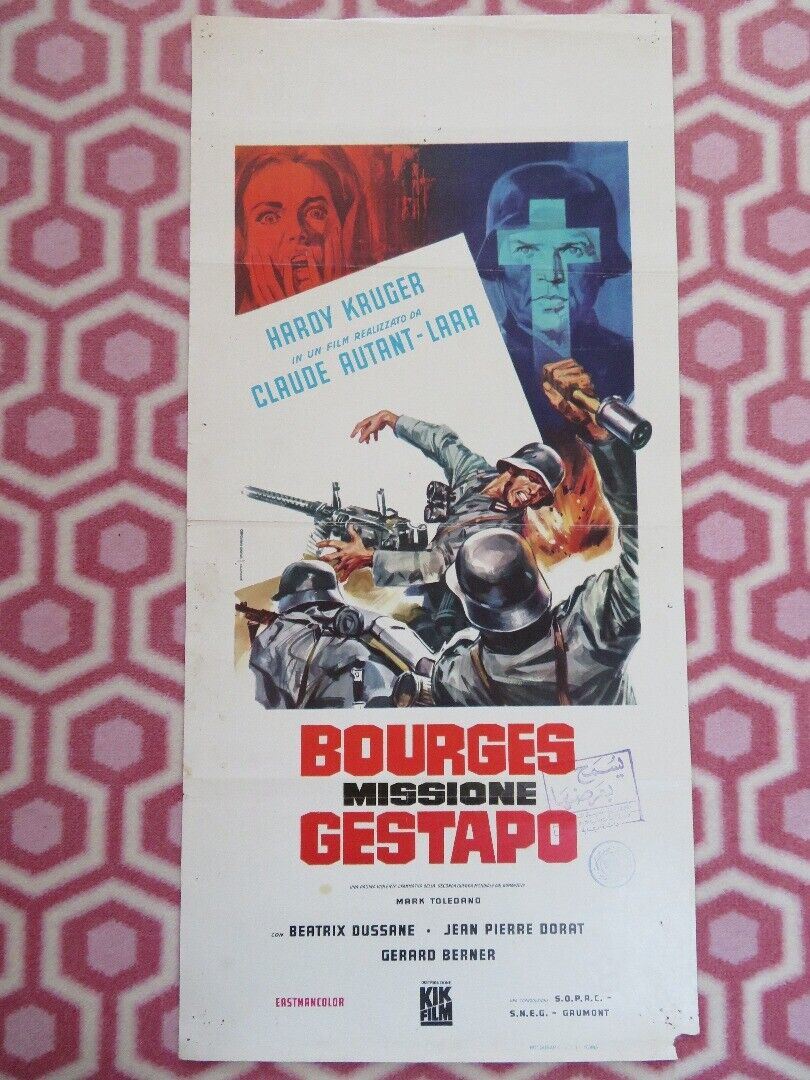 BOURGES MISSIONE GESTAPO ITALIAN LOCANDINA (27" x 13") POSTER 1968 - Rendezvous Cinema