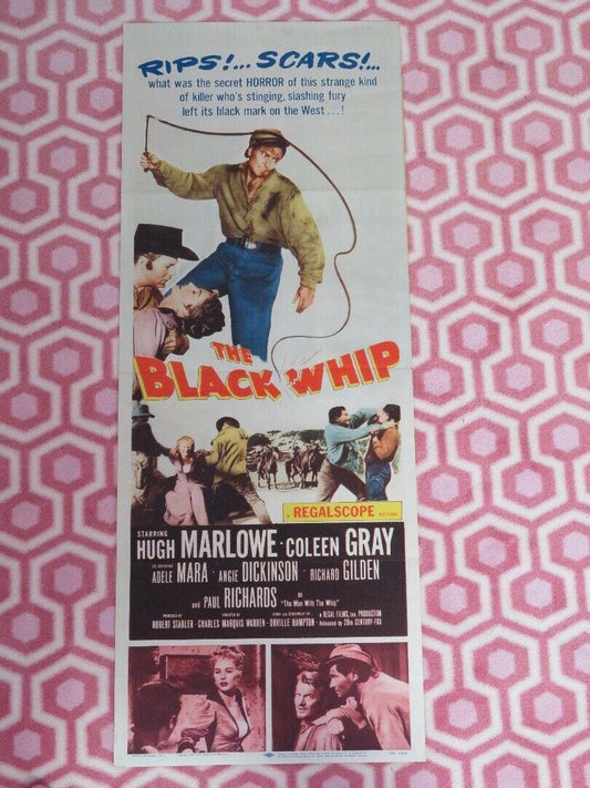 THE BLACK WHIP US INSERT (14"x 36") POSTER HUGH MARLOWE COLEEN GRAY 1956 - Rendezvous Cinema