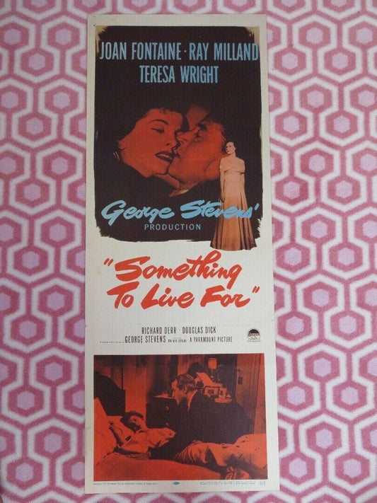 SOMETHING TO LIVE FOR US INSERT (14"x 36") POSTER JOAN FONTAINE RAY MILLAND '52