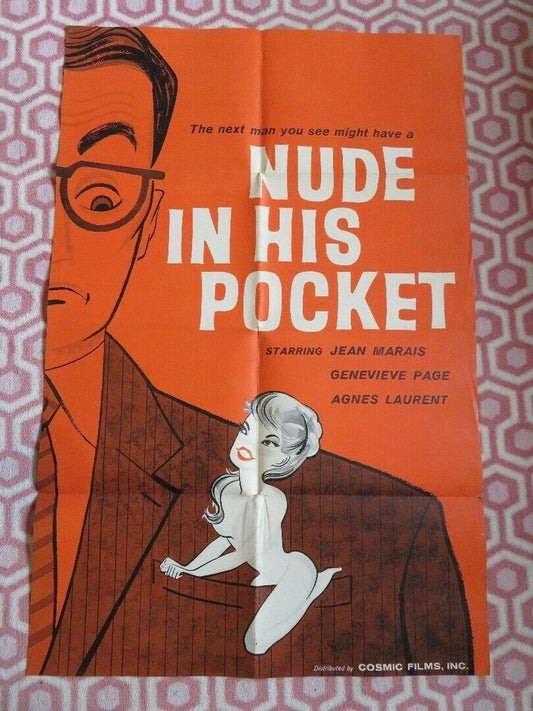 NUDE IN HIS POCKET / Girl in His Pocket US ONE SHEET POSTER J MARAIS 1957