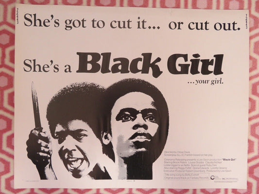 BLACK GIRL US HALF SHEET (22"x 28") POSTER BROCK PETERS LOIUSE STUBBS 1972