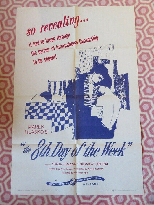 8TH DAY OF THE WEEK FOLDED US ONE SHEET POSTER SONJA ZIEMANN 1959