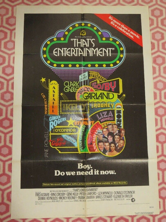 THATS ENTERTAINMENT! FOLDED US ONE SHEET POSTER FRED ASTAIRE GENE KELLY 1974 - Rendezvous Cinema
