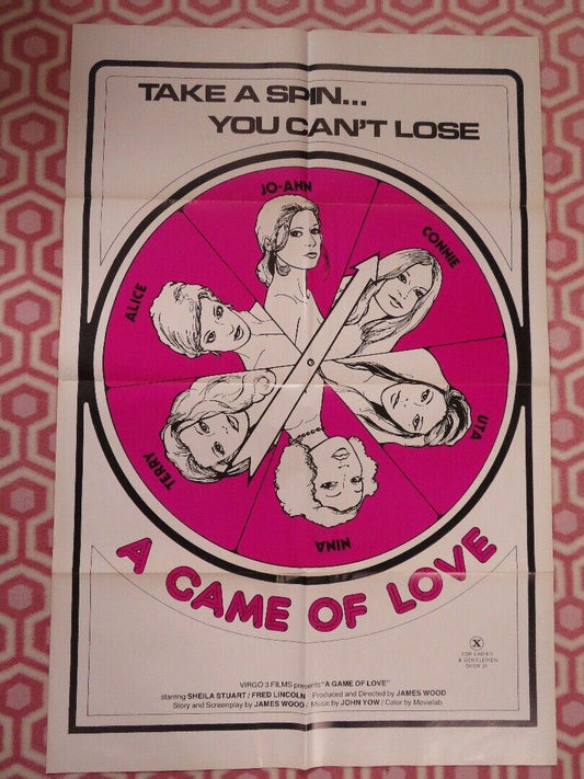 A GAME OF LOVE FOLDED US ONE SHEET POSTER SHEILA STUART FRED LINCOLN 1974