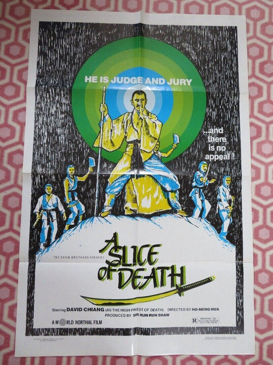 A SLICE OF DEATH KUNG FU FOLDED US ONE SHEET POSTER DAVID CHIANG 1982