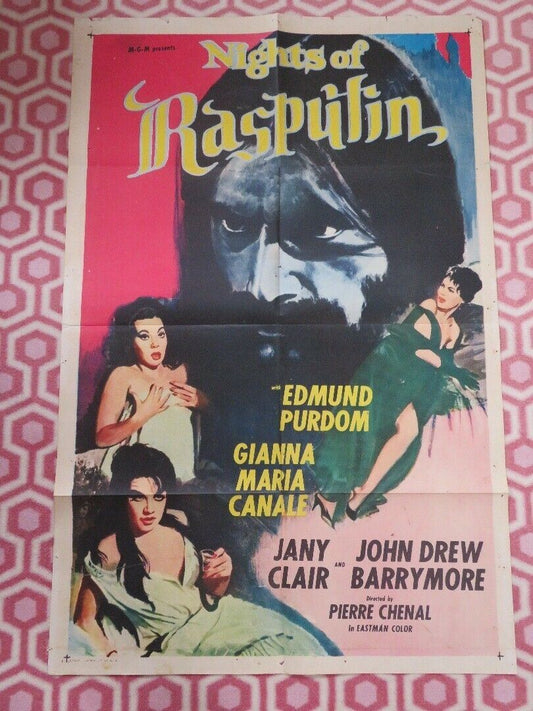 NIGHTS OF RASPUTIN/The Night They Killed Rasputin FOLDED US ONE SHEET POSTER '60 - Rendezvous Cinema
