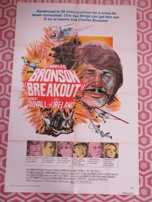 BREAKOUT FOLDED US ONE SHEET POSTER CHARLES BRONSON ROBERT DUVALL 1975 - Rendezvous Cinema
