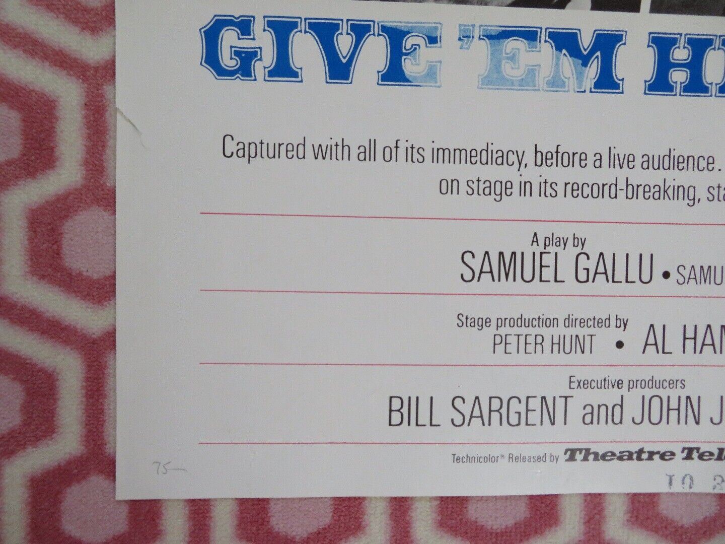 GIVE 'EM HELL, HARRY FOLDED US ONE SHEET POSTER JAMES WHITMORE 1975 - Rendezvous Cinema