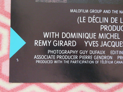 THE DECLINE OF THE AMERICAN EMPIRE US ONE SHEET POSTER DOMINIQUE MICHEL 1986