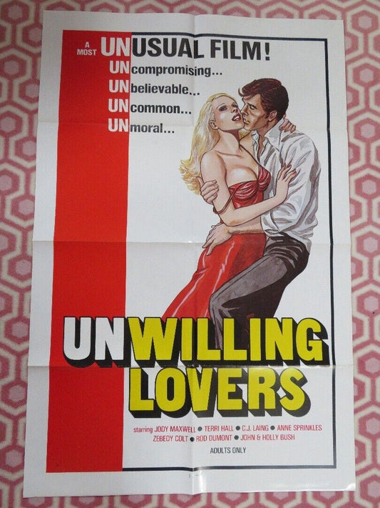 UNWILLING LOVERS ADULT FOLDED US ONE SHEET POSTER JODY MAXWELL TERRI HALL 1977