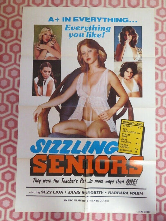 SIZZLING SENIORS ADULT FOLDED US ONE SHEET POSTER SUZY LION JANIS SORORITY 1976 - Rendezvous Cinema