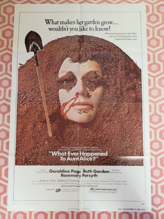 WHAT EVER HAPPENED TO AUNT ALICE FOLDED US ONE SHEET POSTER GERALDINE PAGE 1969