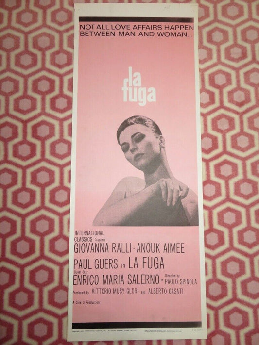 LA FUGA US INSERT (14"x 36") POSTER GIOVANNA RALLI ANOUK AIMEE 1966 - Rendezvous Cinema