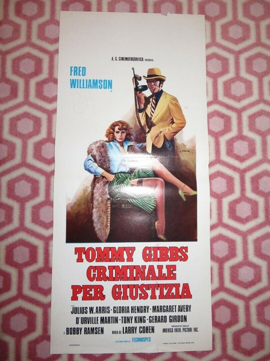 TOMMY GIBBS CRIMINALE PER GIUSTIZIA ITALIAN LOCANDINA (27.5"x12.5") POSTER 1973 - Rendezvous Cinema