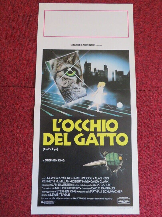 L'OCCHIO DEL CATTO / CAT'S EYE  ITALIAN LOCANDINA (27.5"x13")  POSTER 1985