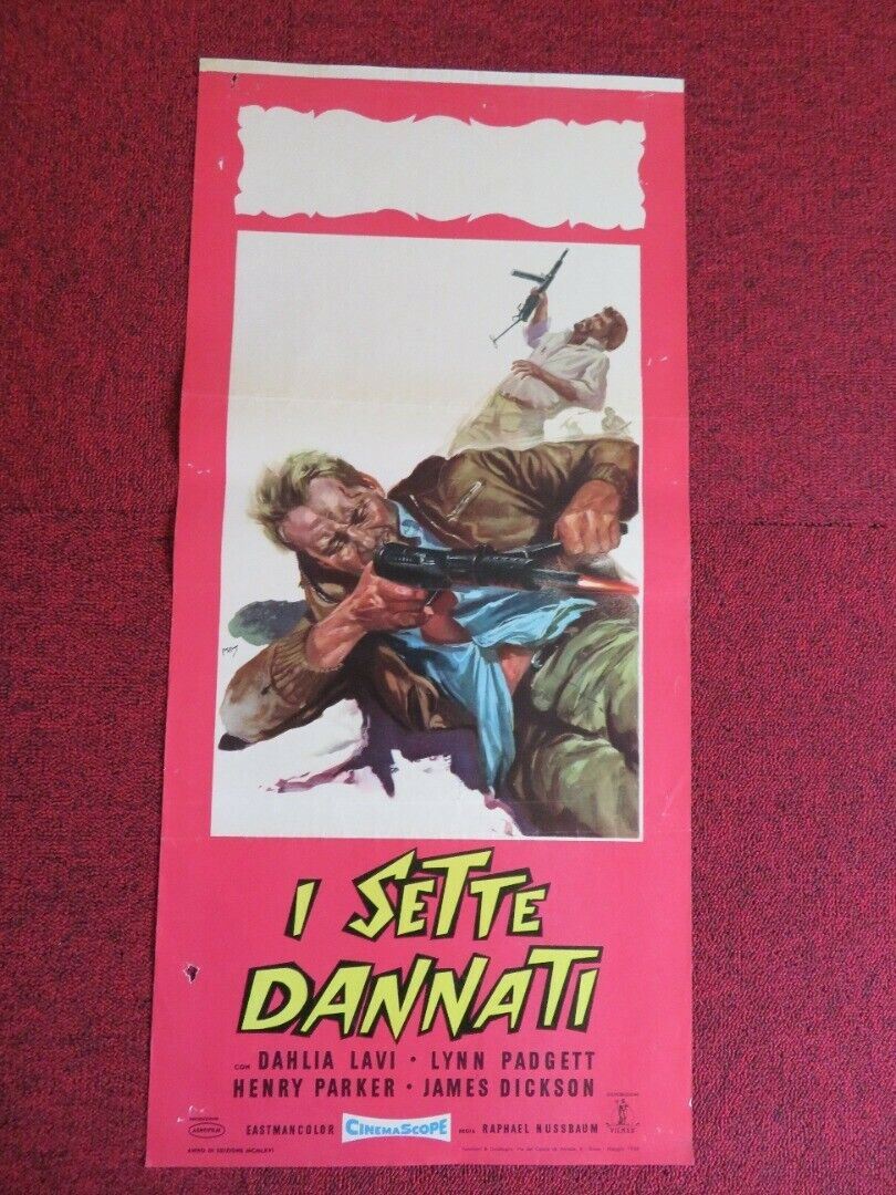 I SETTE DANNATI / Brennender Sand ITALIAN LOCANDINA (27.5"x13.5") POSTER 1966 - Rendezvous Cinema