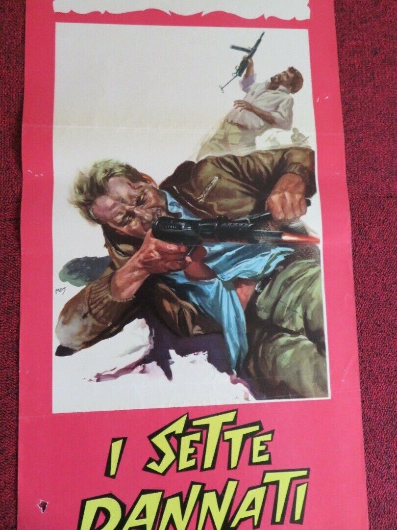I SETTE DANNATI / Brennender Sand ITALIAN LOCANDINA (27.5"x13.5") POSTER 1966 - Rendezvous Cinema