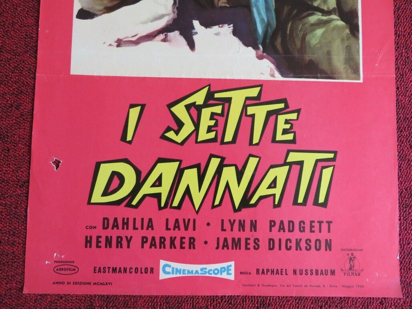 I SETTE DANNATI / Brennender Sand ITALIAN LOCANDINA (27.5"x13.5") POSTER 1966 - Rendezvous Cinema