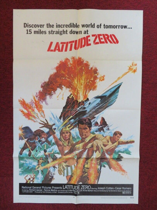 LATITUDE ZERO FOLDED US ONE SHEET POSTER JOSEPH COTTEN 1970 - Rendezvous Cinema