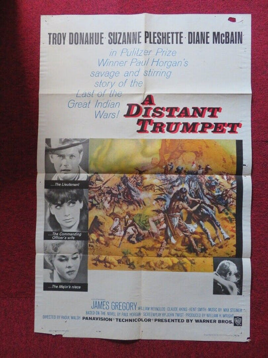 A DISTANT TRUMPET FOLDED US ONE SHEET POSTER TROY DONAHUE SUZANNE PLESHETTE 1964