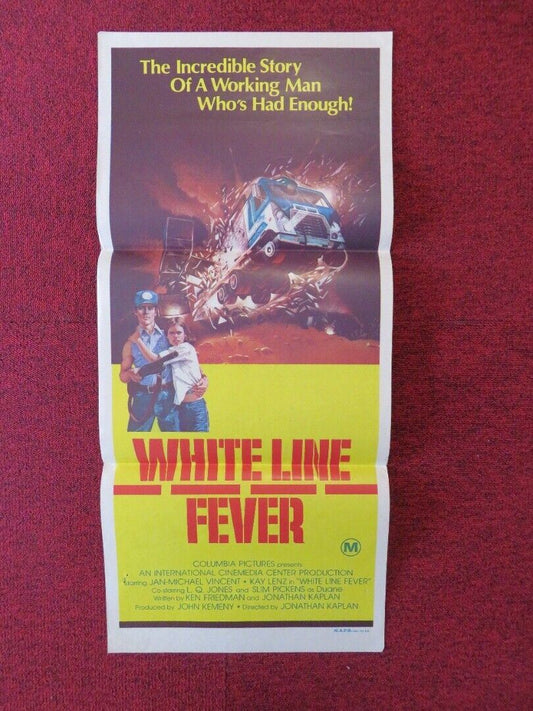 WHITE LINE FEVER FOLDED AUSTRALIAN DAYBILL POSTER Jan-Michael Vincent 1975