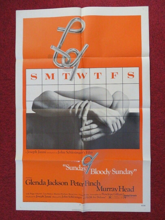 SUNDAY BLOODY SUNDAY FOLDED US ONE SHEET POSTER GLENDA JACKSON 1971 - Rendezvous Cinema