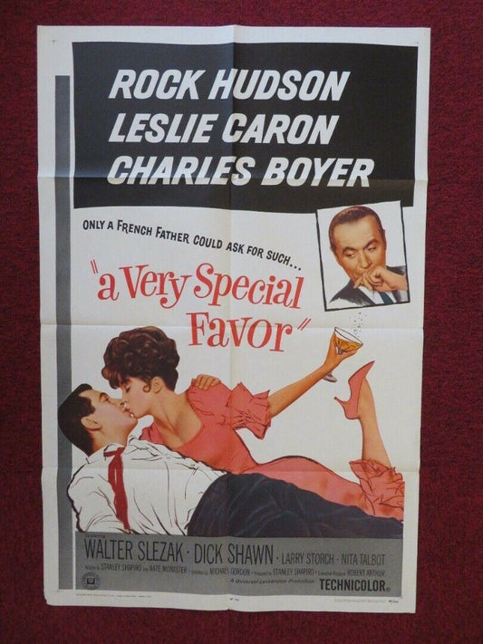 A VERY SPECIAL FAVOUR  FOLDED US ONE SHEET POSTER ROCK HUDSON LESLIE CARON 1965