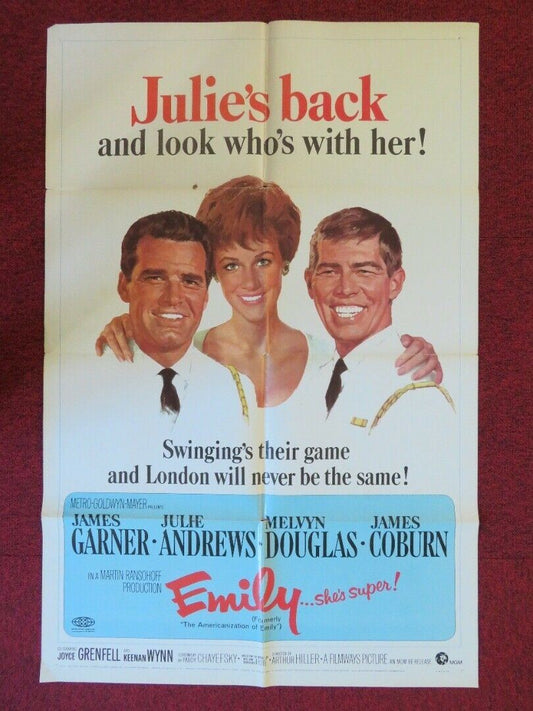 EMILY FOLDED US ONE SHEET POSTER JAMES GARNER JULIE ANDREWS 1967 - Rendezvous Cinema