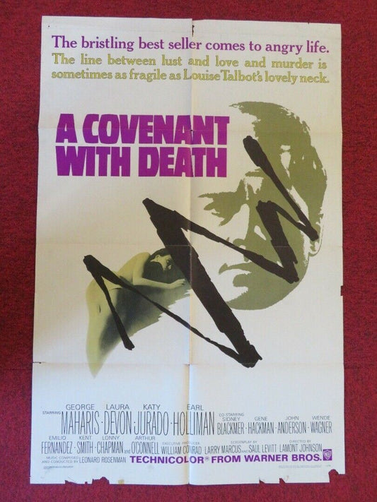 A COVENANT WITH DEATH FOLDED US ONE SHEET POSTER GEORGE MAHARIS LAURA DEVOM 1967