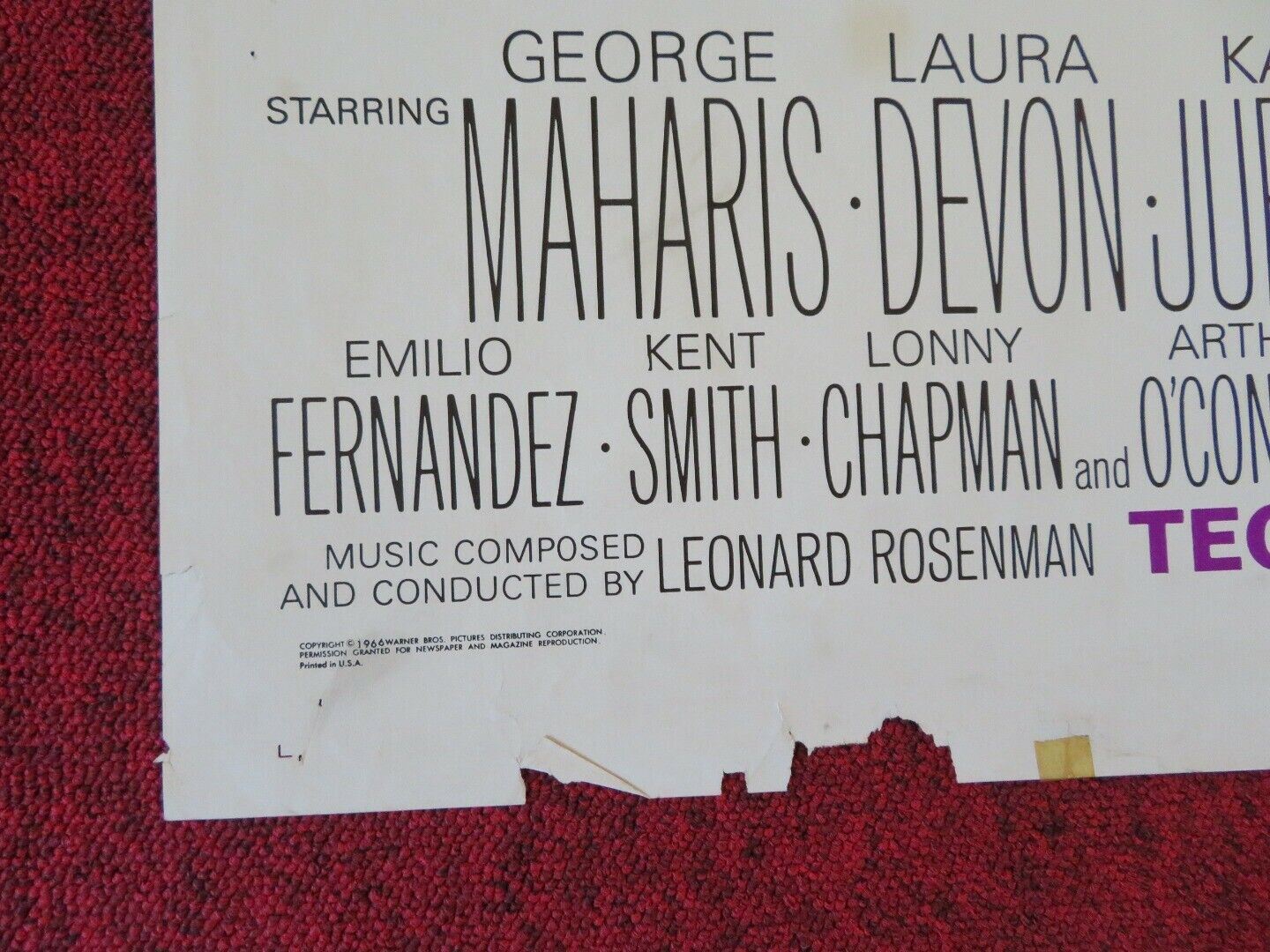 A COVENANT WITH DEATH FOLDED US ONE SHEET POSTER GEORGE MAHARIS LAURA DEVOM 1967