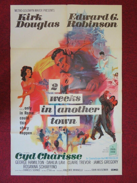 2 WEEKS IN ANOTHER TOWN  FOLDED US ONE SHEET POSTER KIRK DOUGLAS 1962