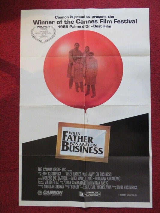 WHEN FATHER WAS ALWAYS ON BUSINESS FOLDED US ONE SHEET POSTER 1985
