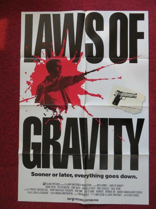 LAWS OF GRAVITY FOLDED US ONE SHEET POSTER PETER GREENE 1992 - Rendezvous Cinema