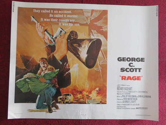 RAGE US HALF SHEET (22"x 28") POSTER GEORGE C.SCOTT RICHARD BASEHART 1972 - Rendezvous Cinema