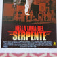 "NELLA TANA DEL SERPENTE ITALIAN LOCANDINA (27.5"x13") POSTER 1991