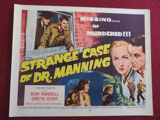STRANGE CASE OF DR.MANNING US HALF SHEET (22"x 28") POSTER RON RANDELL 1958 - Rendezvous Cinema