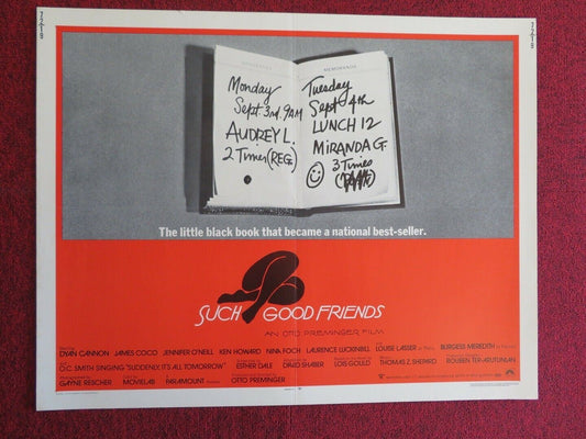 SUCH GOOD FRIENDS US HALF SHEET (22"x 28") POSTER DYAN CANNON JAME COCO 1972 - Rendezvous Cinema