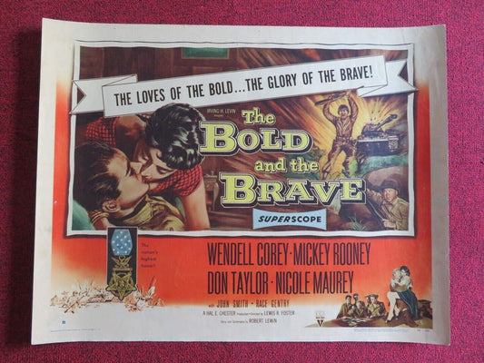 THE BOLD AND THE BRAVE US HALF SHEET (22"x 28") POSTER WENDELL COREY 1956 - Rendezvous Cinema